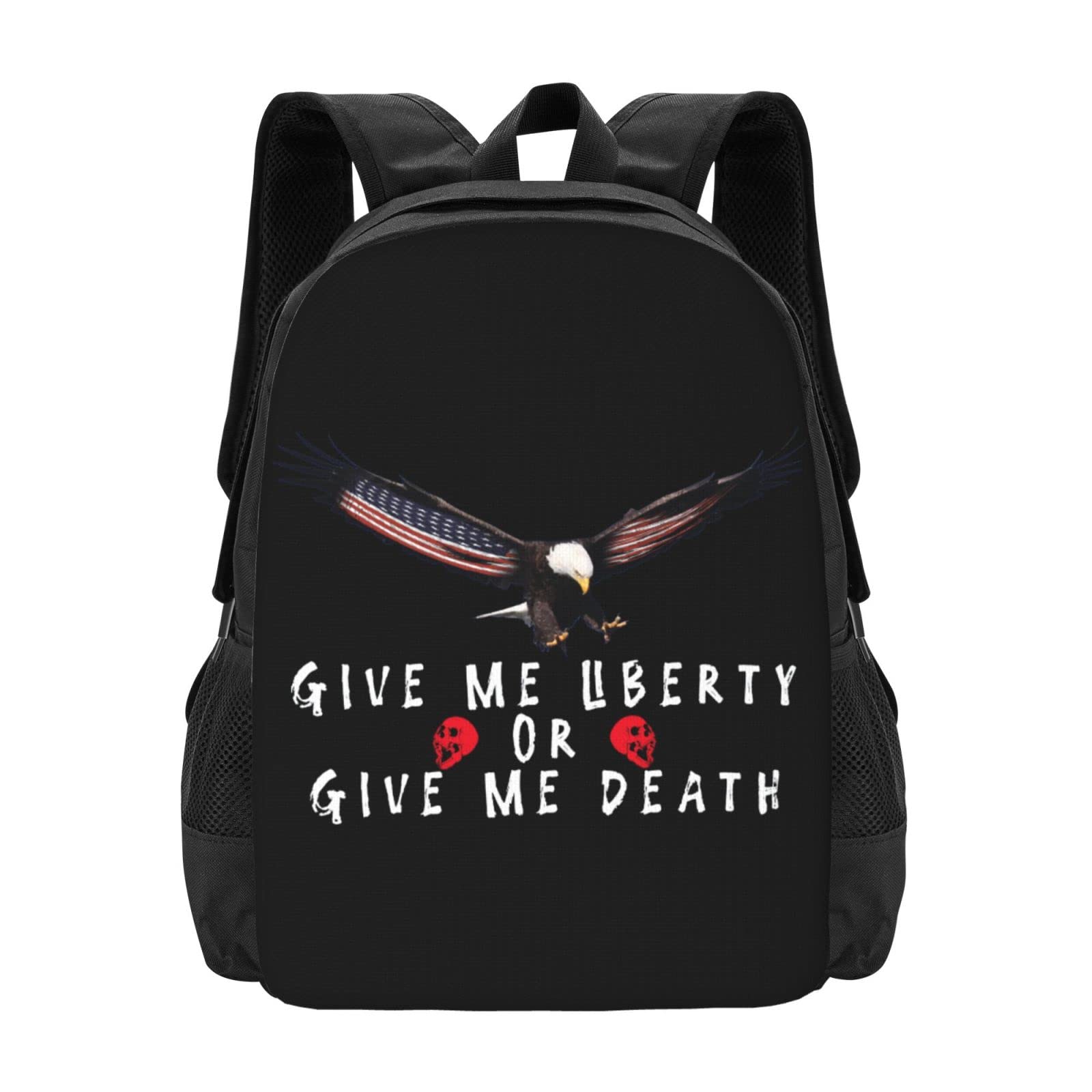 Patriotic 'Give Me Liberty' Vintage Travel Backpack - Large Capacity Lightweight Laptop Bookbag for College, Work & Commuting | Adjustable Shoulder Straps | Durable Daypack for School, Office & Urban Exploration