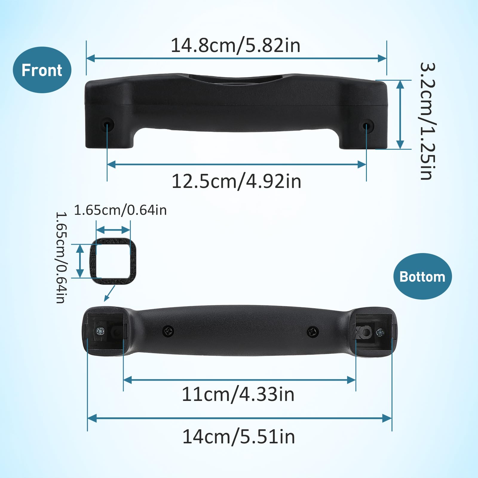 Durable Luggage Trunk Handle Replacement - 148mm x 20mm Suitcase Pull Handle with Wear-Resistant Grip for Travel Carry-On Bags & Storage Cases - Perfect for Business Trips, Vacations, and Airport Travel