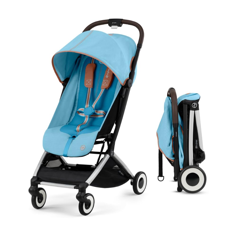 Cybex Orfeo Ultra-Lightweight Compact Travel Stroller for Baby - Beach Blue | Perfect for Air Travel, Beach Walks & City Outings