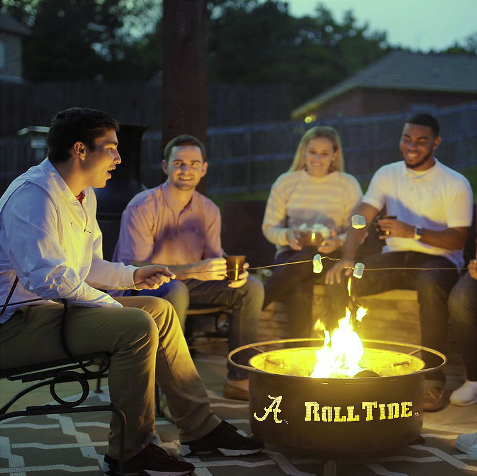 Patina Products F410 Alabama Steel Outdoor Fire Pit - 24 x 24 x 11 Inch Rustic Fire Bowl - Natural Rust Patina Finish for Backyard, Patio, and Camping Gatherings