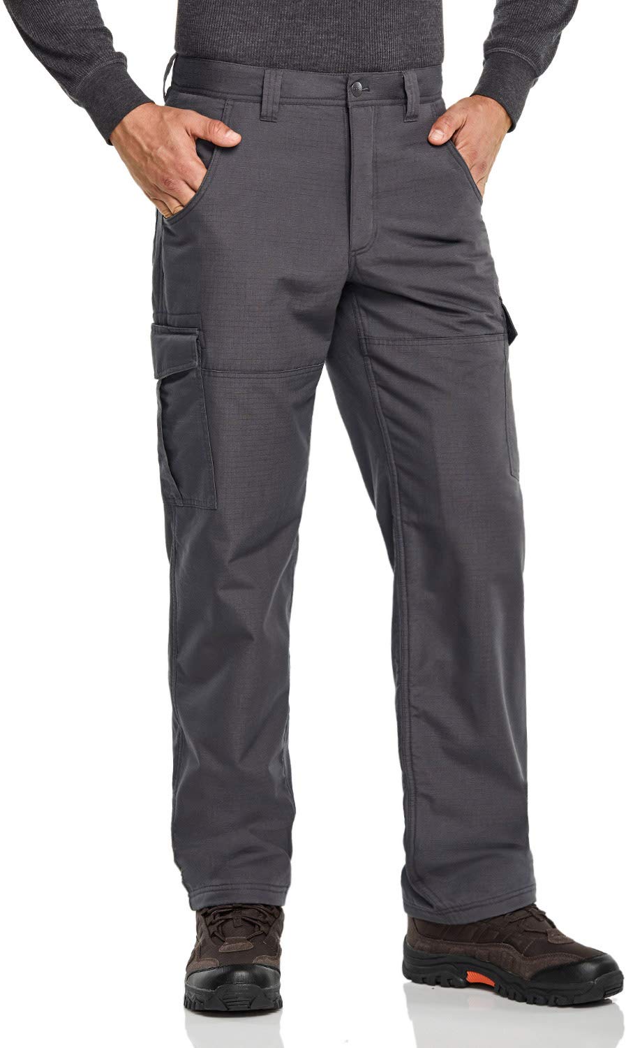 CQR Men's Winter Tactical Pants - Fleece Lined Outdoor Snow Ski Cargo Pants with Thermal Insulation for Hiking, Camping & Cold Weather Activities