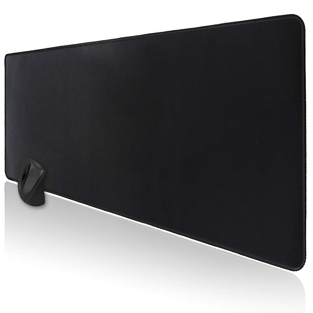 XMONKEY Large Gaming Mouse Pad - Non-Slip Surface with Stitched Edges, 31.5 x 11.8 Inch Oversized Desk Mat for PC, Laptop, Computer Work & Gaming - Black (Perfect for Office, Home & Esports)