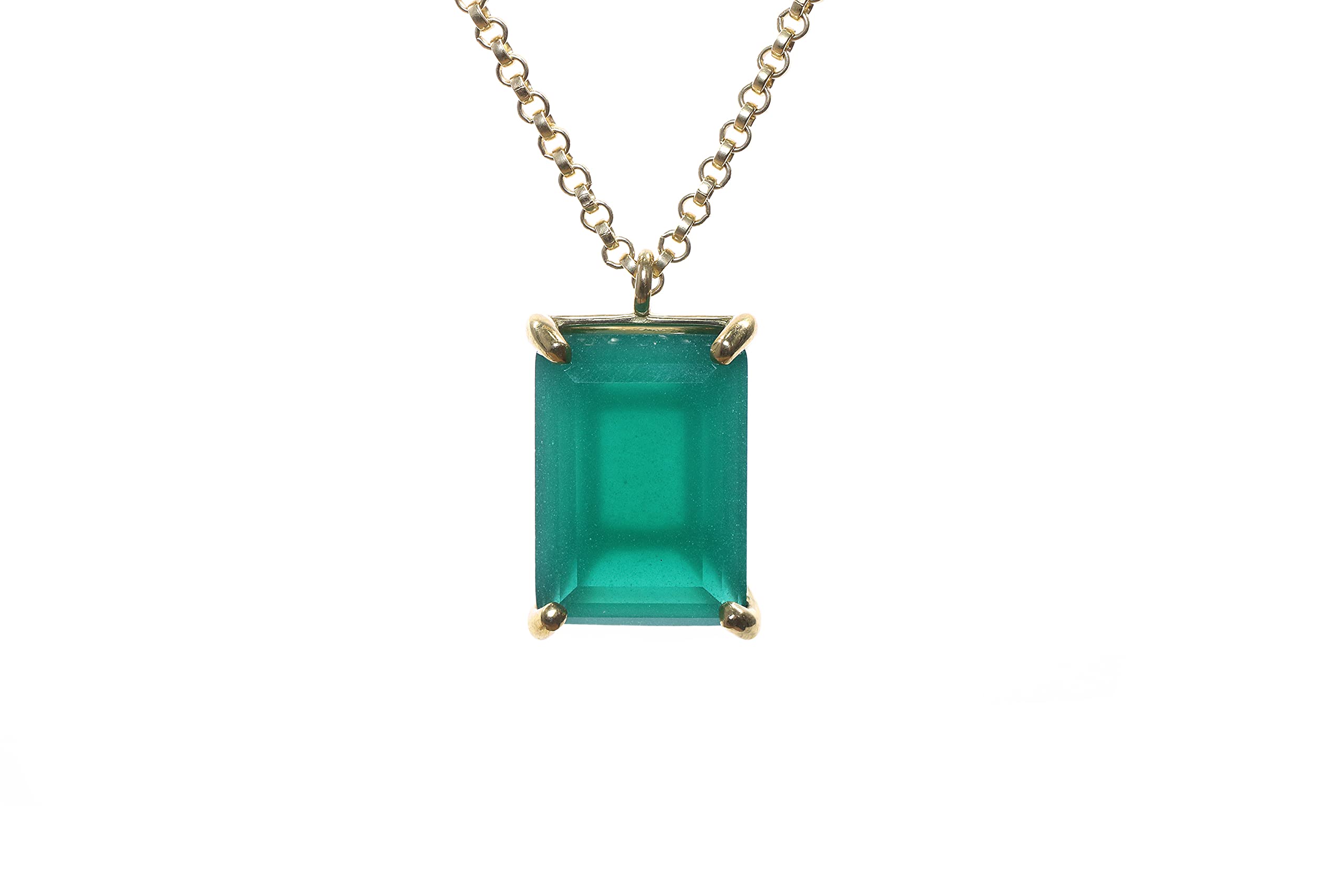Artisan Green Onyx Gold Necklace - Healing Crystal Jewelry for Women | Elegant & Custom
