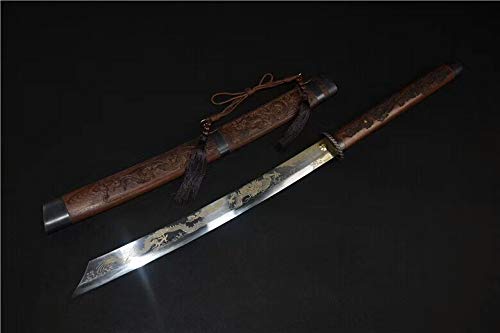 1095 Carbon Steel Forged Chinese Kang Xi Bao Dao Sword with Rosewood Handle - Authentic Traditional Blade for Martial Arts, Collectors & Home Display
