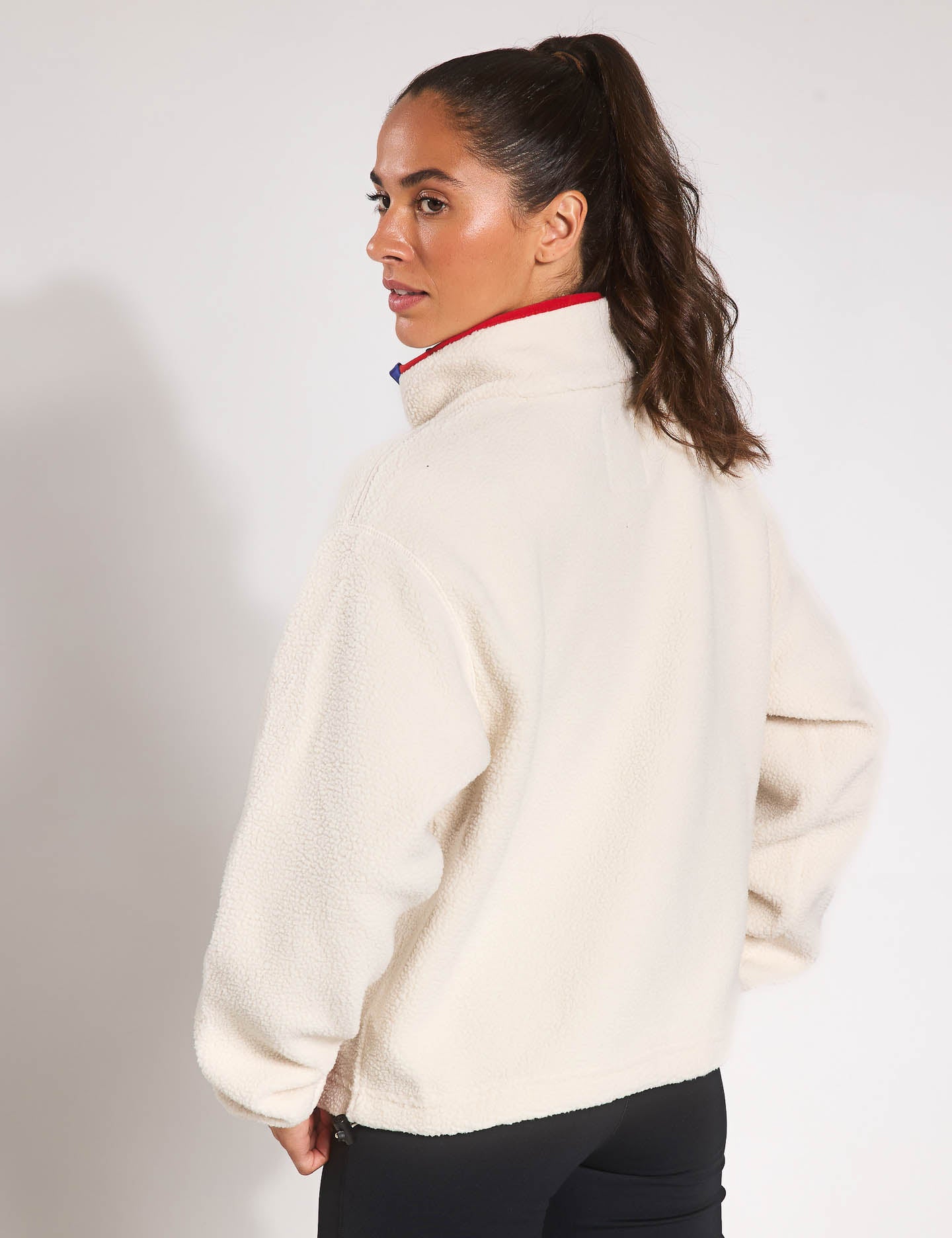 Helvetia II Cropped Sherpa Half Snap Fleece Jacket - Warm Winter Pullover for Women | Cozy Outdoor Hiking & Casual Streetwear Fashion