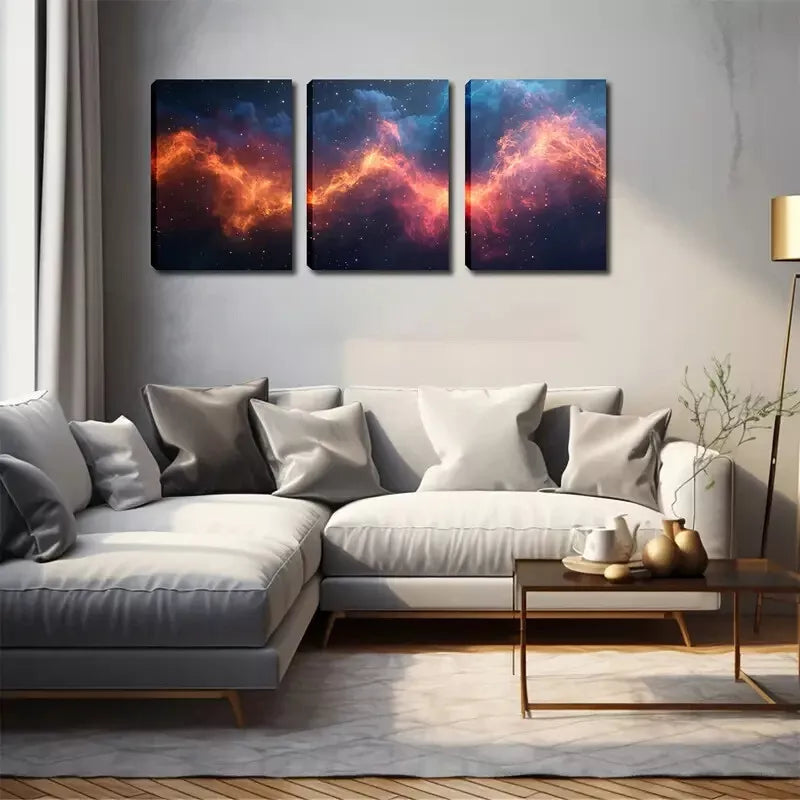 3-Piece Abstract Cloud and Light Wall Art Set - Framed Canvas 40x60cm - High Quality Print - 100% Australian Made - Ready to Hang - Perfect for Living Room, Bedroom & Office Decor