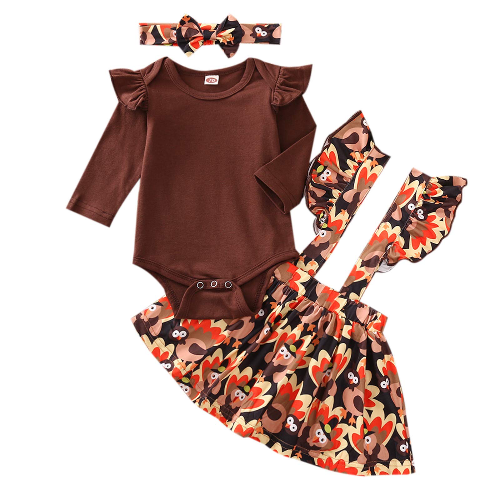 Thanksgiving Baby Girl Outfits - Adorable Romper Sets with Skirts, Headbands & Tops | Solid Color Dresses for Infant & Toddler Girls | Perfect for Holiday Photos, Family Gatherings & Special Occasions