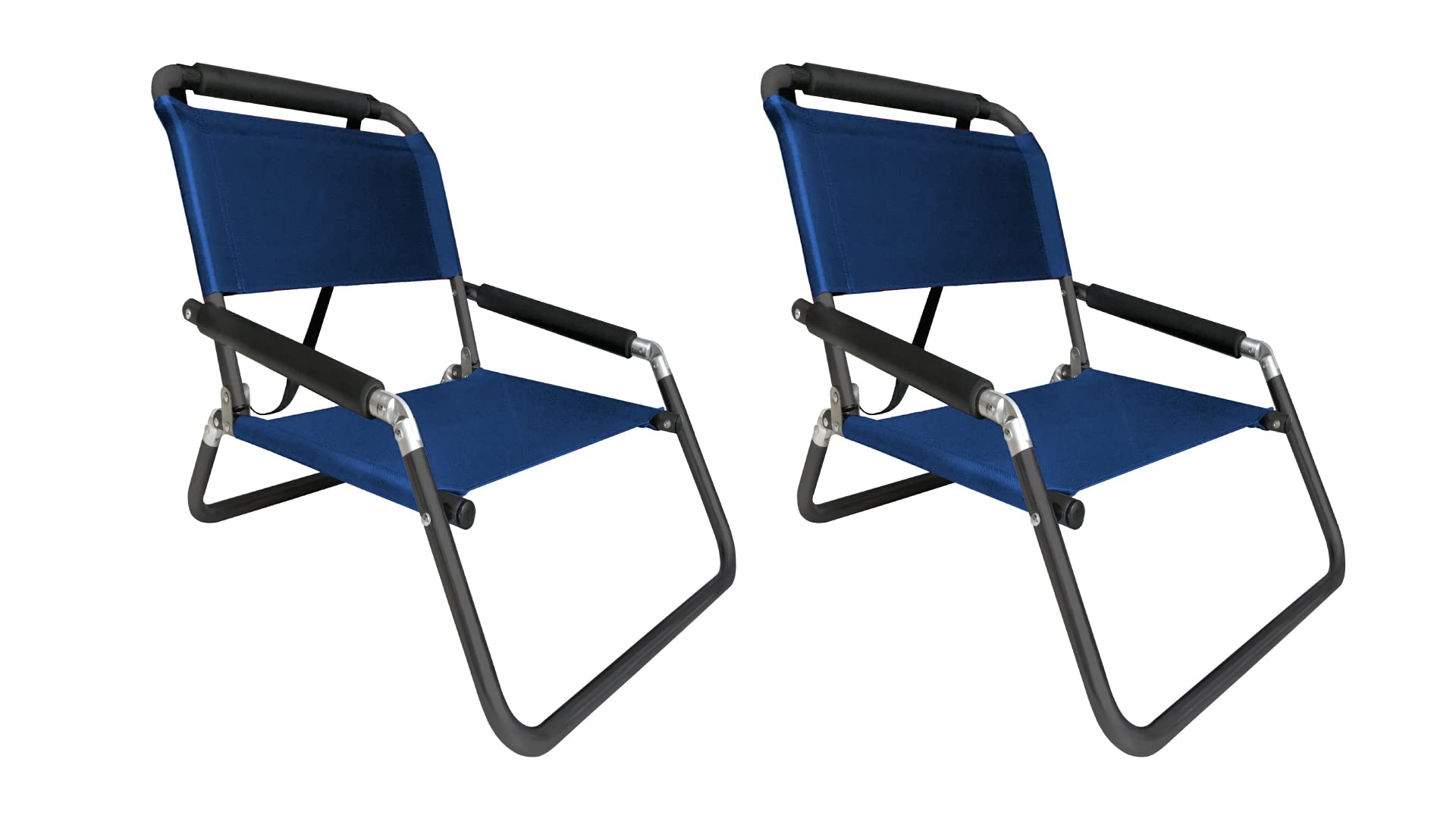 2 Pack Neso XL Beach Chairs - Extra Large Water Resistant Portable Folding Chairs with Shoulder Strap & Slip Pocket - Compact Fold Design (Navy Blue) for Beach, Camping, Picnics & Outdoor Activities