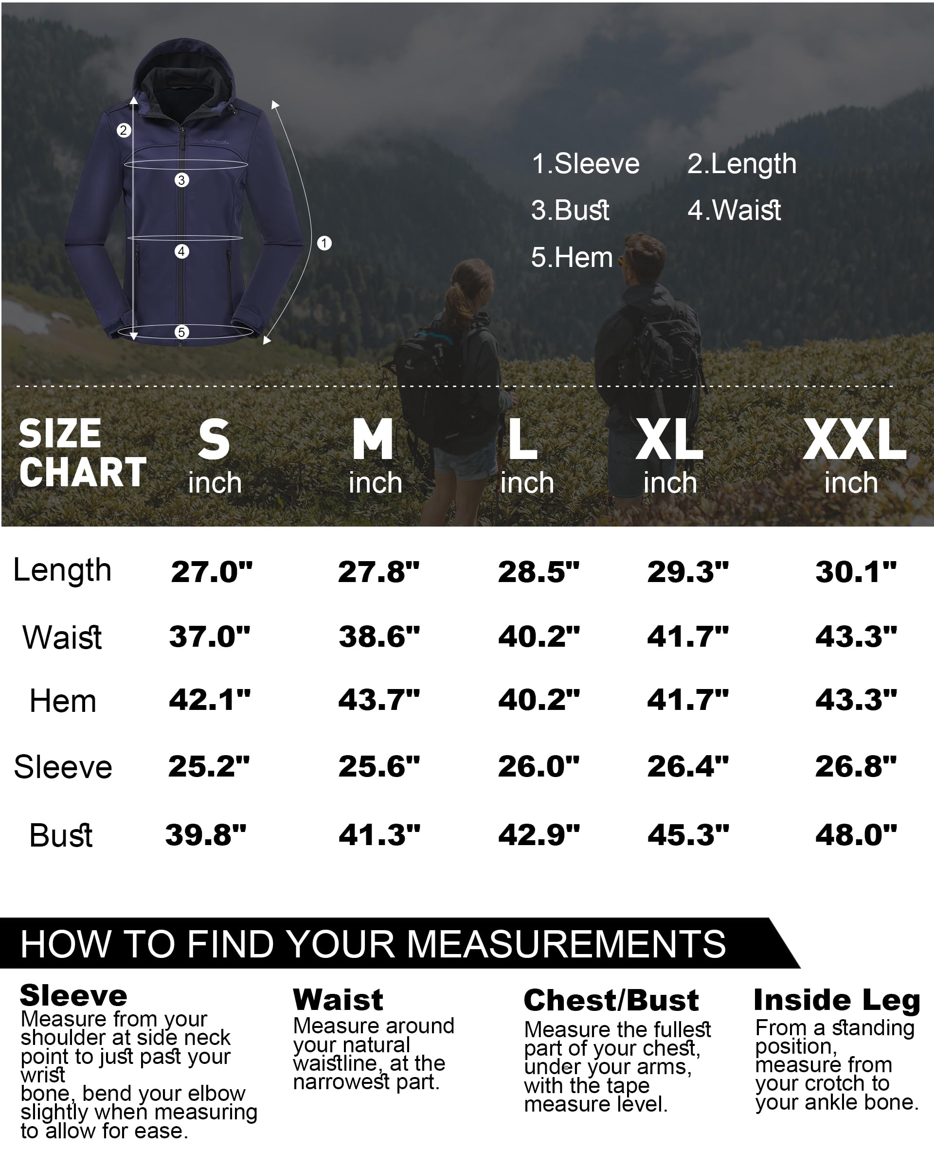 Women's Lightweight Fleece-Lined Softshell Jacket - Waterproof Windproof Hooded Outdoor Coat for Hiking, Running, Camping & Travel
