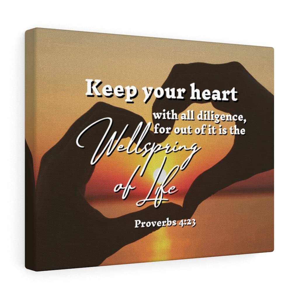 Christian Wall Art with Bible Verse Proverbs 4:23 - Inspirational Scripture Print for Home Decor, Ready to Hang - Perfect for Living Room, Bedroom & Church Gift