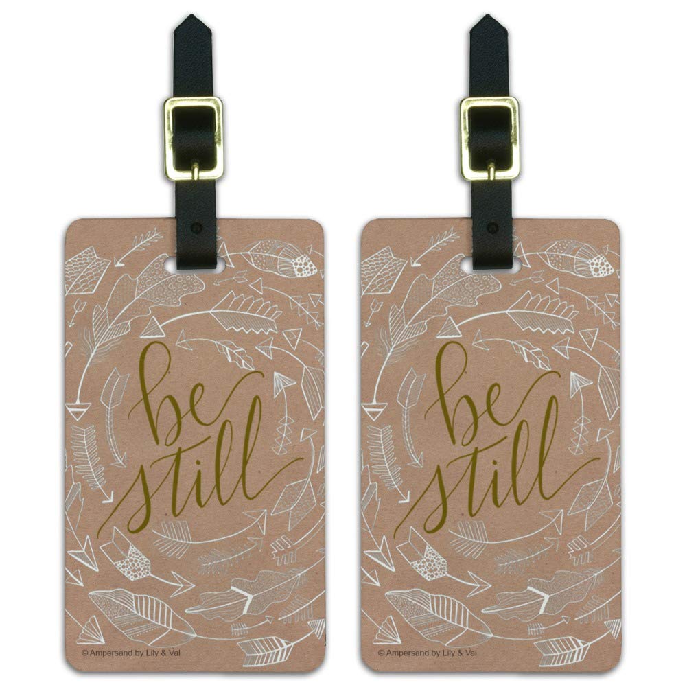 Be Still Arrows Luggage ID Tags - Set of 2 Durable Suitcase Tags for Travel, Carry-On & Checked Bags | Perfect for Airports, Cruises & Business Trips