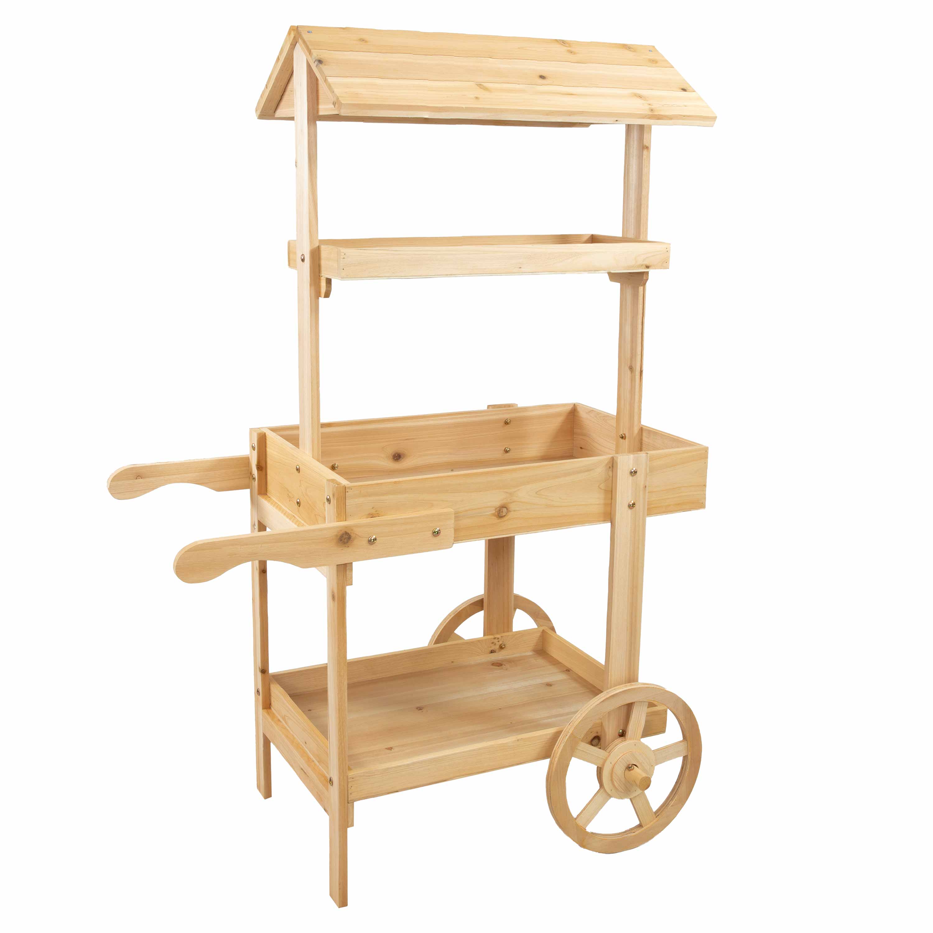 Sunnydaze Country Market Flower Cart Display Stand - 49.25
