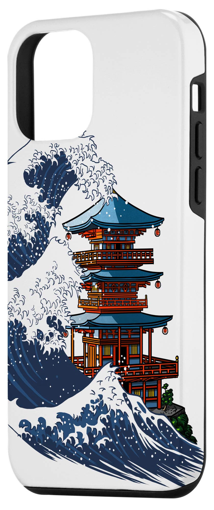 iPhone 12 Mini Case - Japanese Temple Wave Tsunami Design - Slim Protective Cover for iPhone 12 Mini - Perfect for Travel, Outdoor Adventures & Daily Use