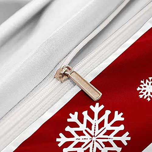 King Size Christmas Duvet Cover Set - Holiday Reindeer Snowflake Printed Bedding with Zipper Closure - 102x90 Inch Festive Bedding for Xmas Decor & Gift - Perfect for Winter Bedroom Decorations and Seasonal Home Styling