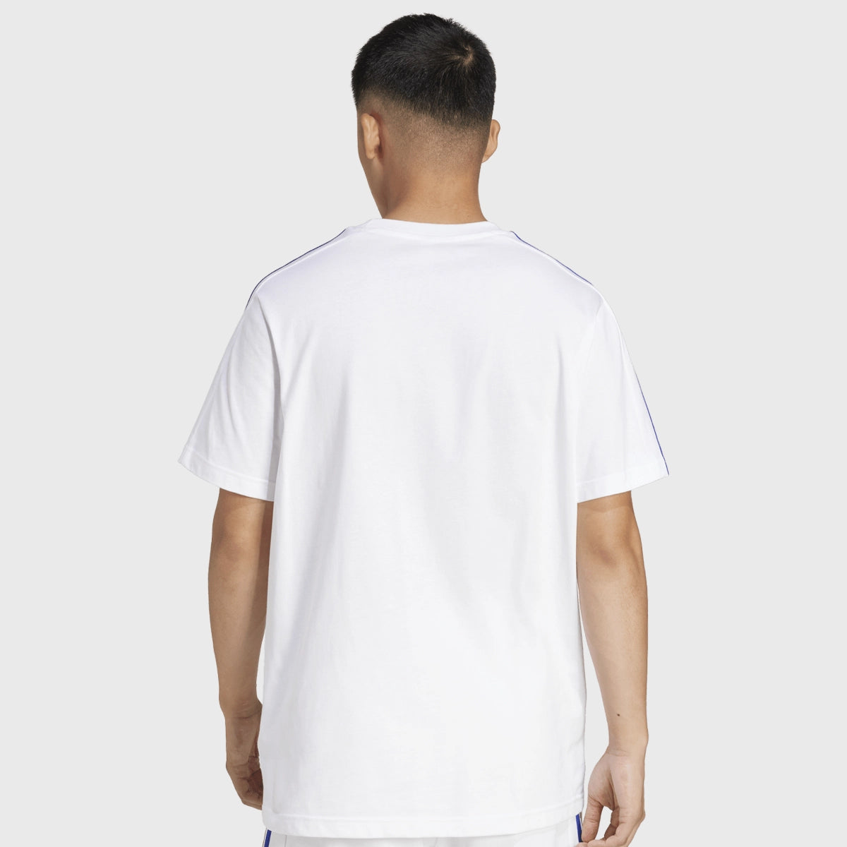 Adidas France Rugby 3 Stripe T-Shirt - White - Men's Sports Tee for Rugby Fans & Casual Wear