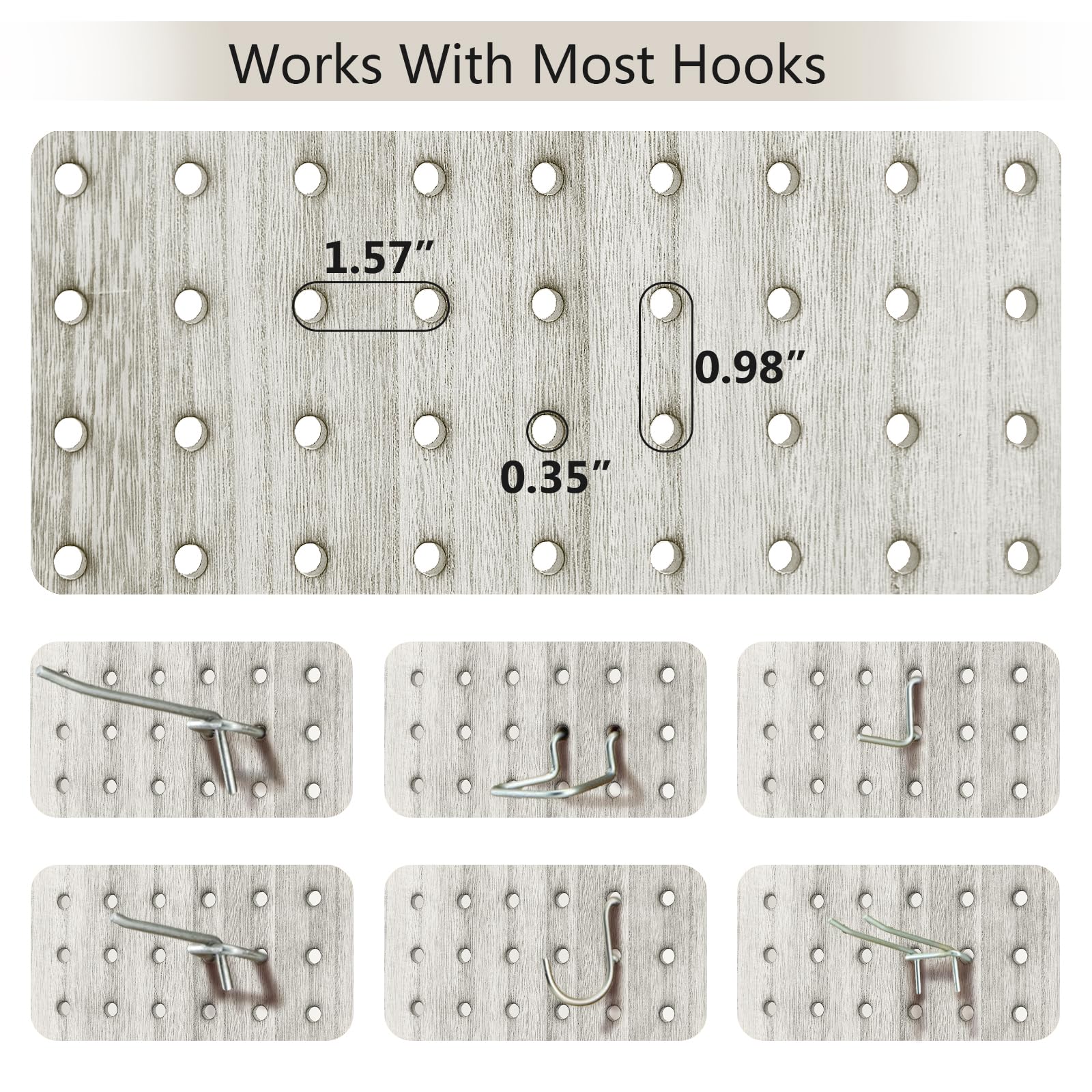 6 Panel Pegboard Room Divider & Folding Privacy Screen - 5.6Ft Tall Portable Display Stand Organizer for Home, Office, and Retail Spaces (White) - Perfect for Room Separation, Craft Shows, and Trade Displays