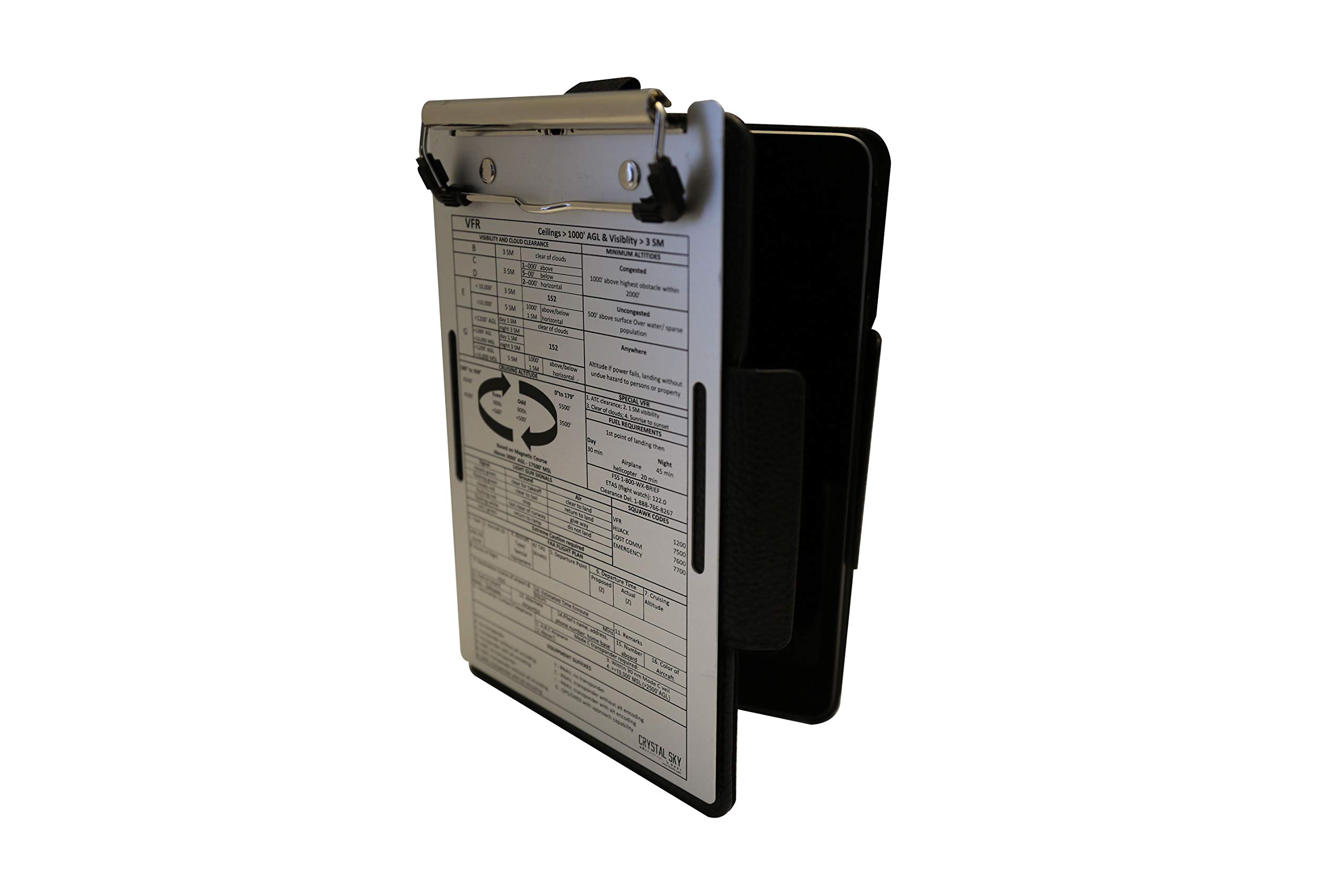 Premium Full Grain Leather Crystal Pilot FlightFolio Kneeboard - Compatible with Mini iPad 5 | Durable & Lightweight for Pilots | Perfect for Aviation Training, Flight Planning & In-Flight Navigation