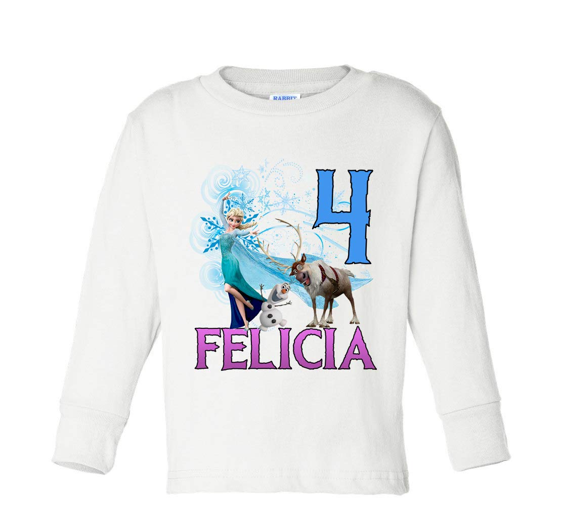 Frozen Birthday Shirt for Kids - Custom Personalized Frozen T-Shirts for Girls & Boys - Disney Frozen Family Matching Outfits - Perfect for Birthday Parties, Family Photos & Disney Theme Events
