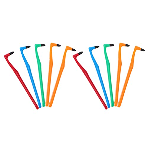 DOITOOL 10Pcs Dental Stain Remover Kit - Interdental Brushes, Tartar Eraser & Calculus Removal Tools for Teeth Whitening, Polishing & Cleaning (Mixed Colors) - Perfect for Braces Wearers & Oral Hygiene Care