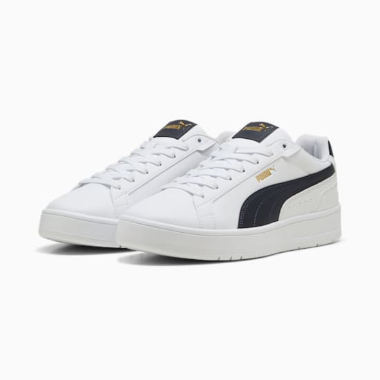 PUMA Men's Court Classico Sneakers - White/Black - Classic Low-Top Tennis Shoes for Men | Comfortable & Stylish for Casual Wear, Gym, and Everyday Use