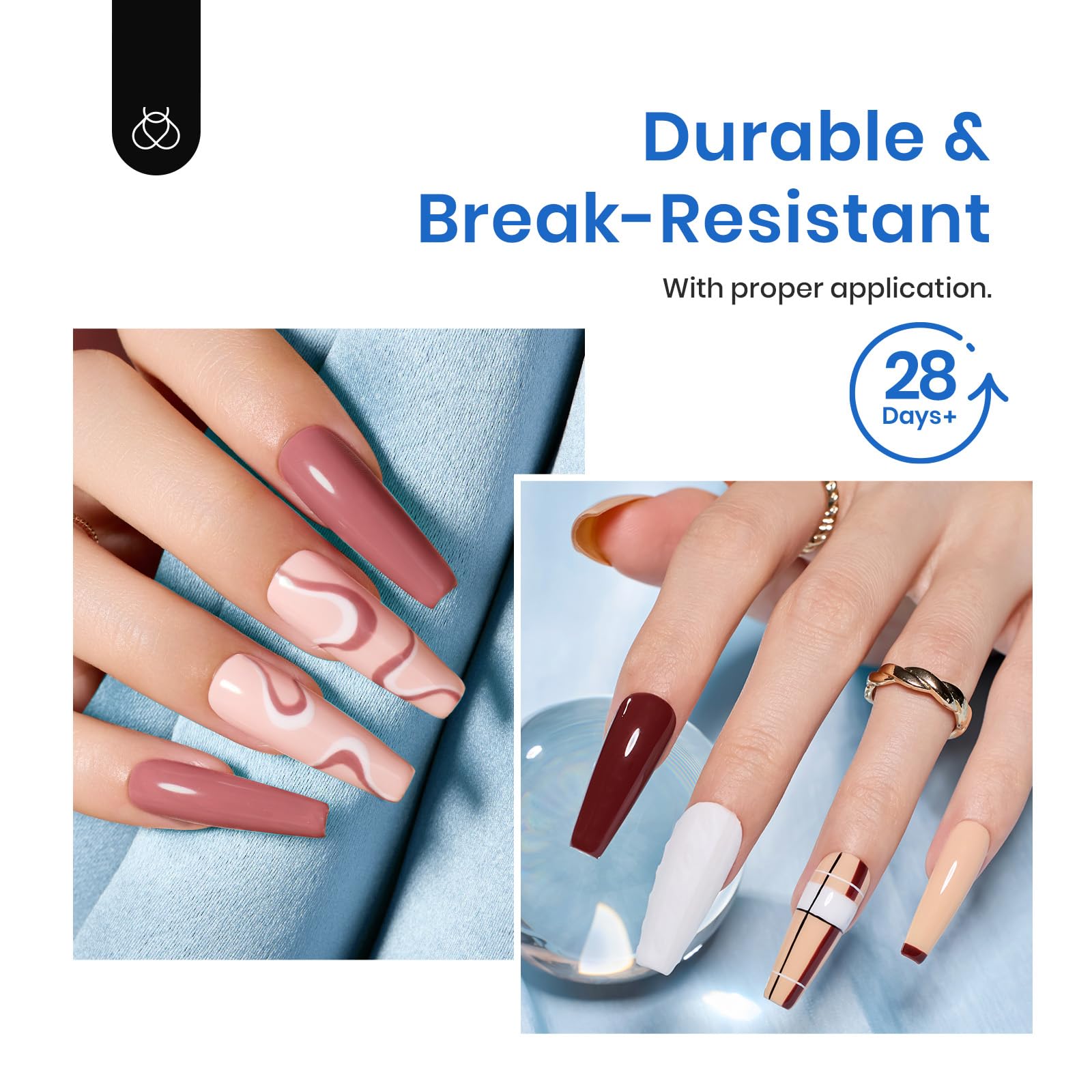 Beetles 500Pcs Acrylic Nail Kit - Long Coffin Pre-Shaped Clear Full Cover Soft False Nails with Easy Soak Off Tips for DIY Nail Art & Extensions | Perfect Home Manicure Gift Set for Women, Great for Parties, Weddings & Special Occasions