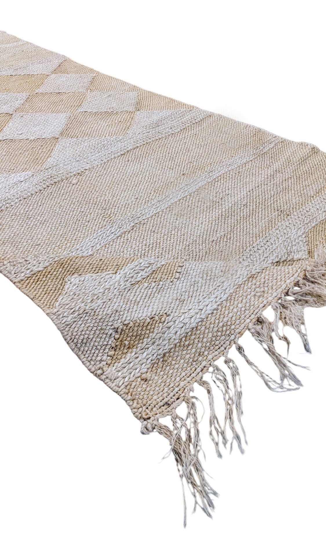 Flux Natural Jute Rug 8.10 x 4.1 Feet - Eco-Friendly Handwoven Area Rug for Living Room, Bedroom & Boho Home Decor