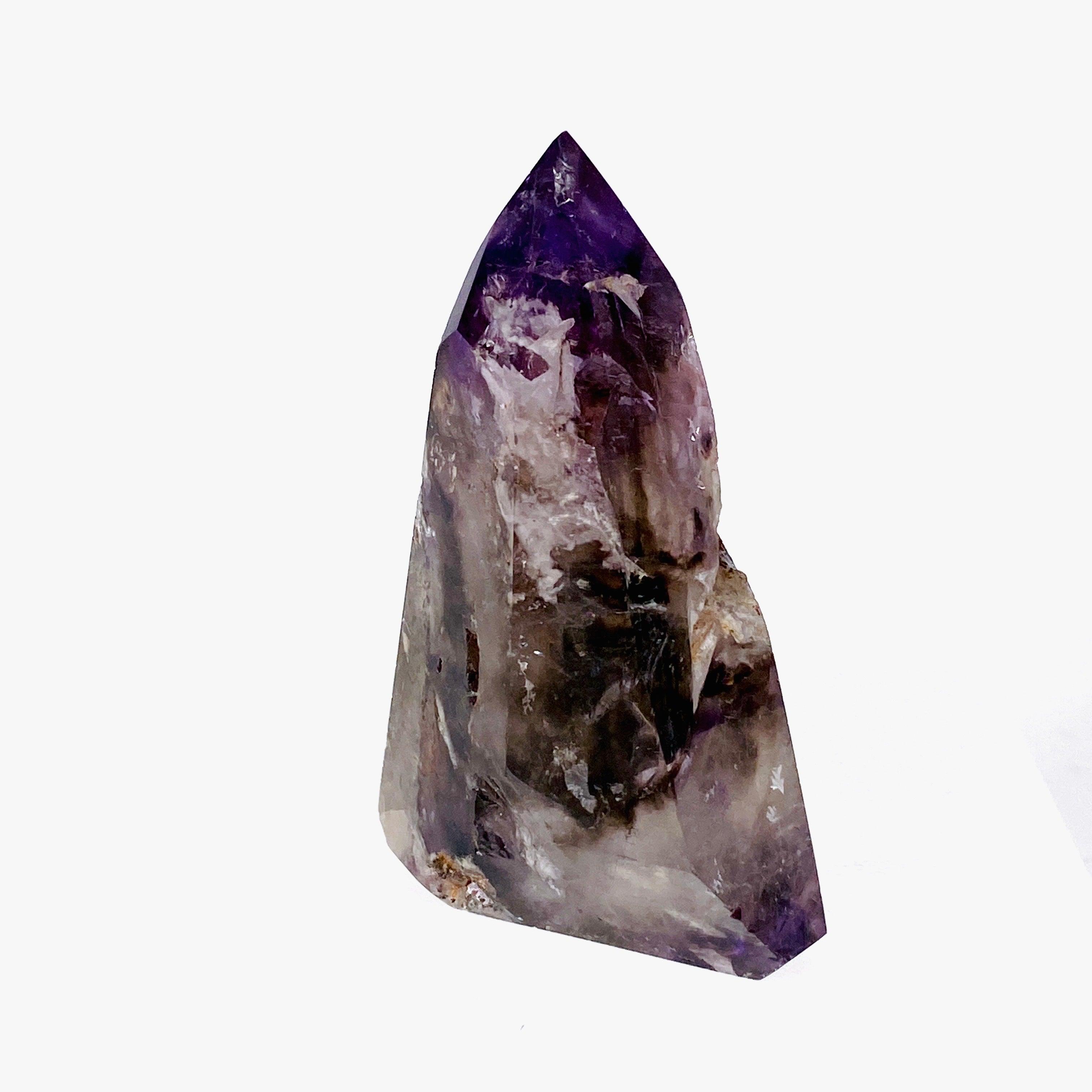 Natural Smokey Amethyst Polished Crystal with Inclusions - Healing Stone for Meditation, Reiki & Home Decor (CR3712)