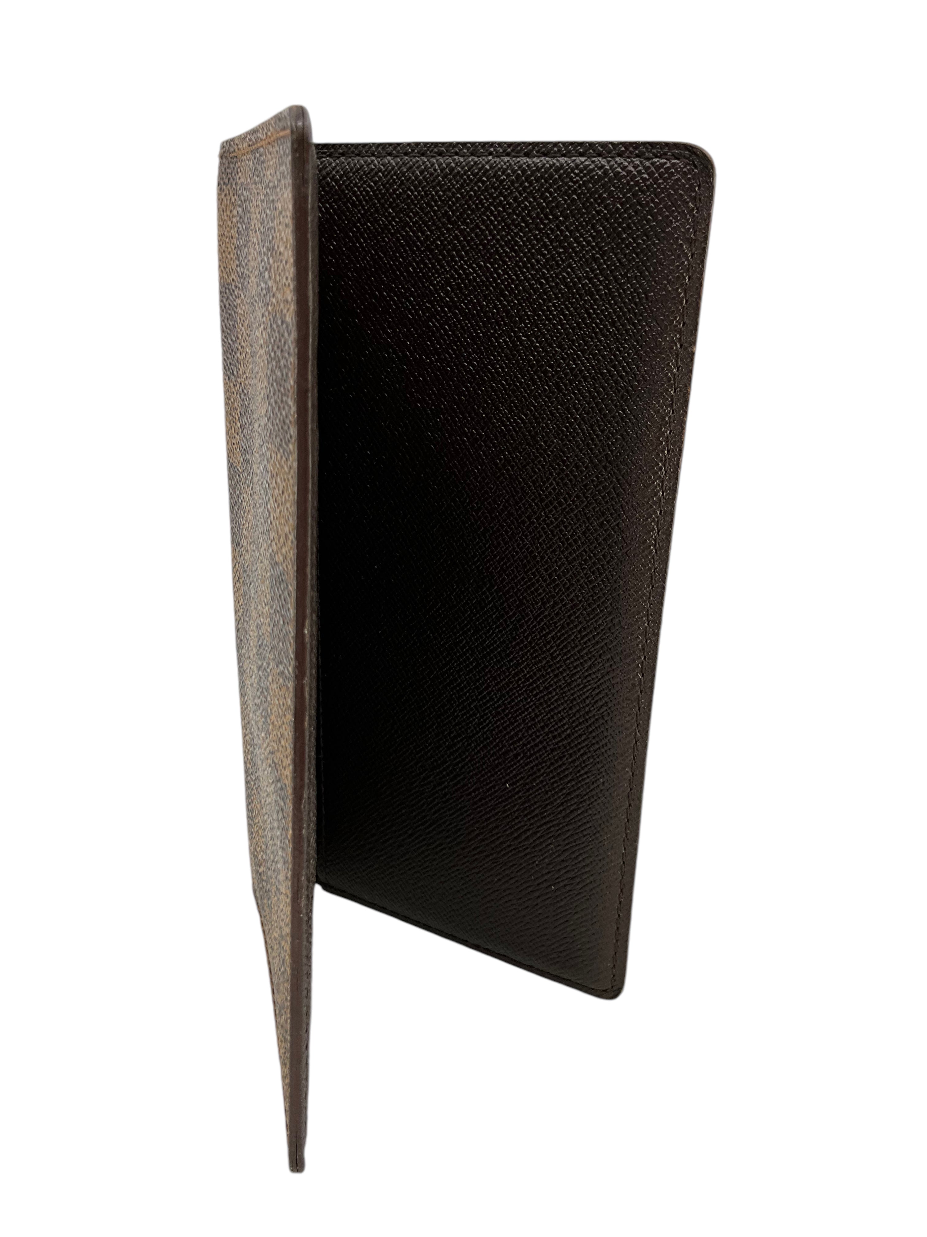 Louis Vuitton Damier Ebene Canvas Bi-Fold Checkbook Wallet - Luxury Leather Card Holder for Men & Women - Perfect for Business, Travel and Everyday Use