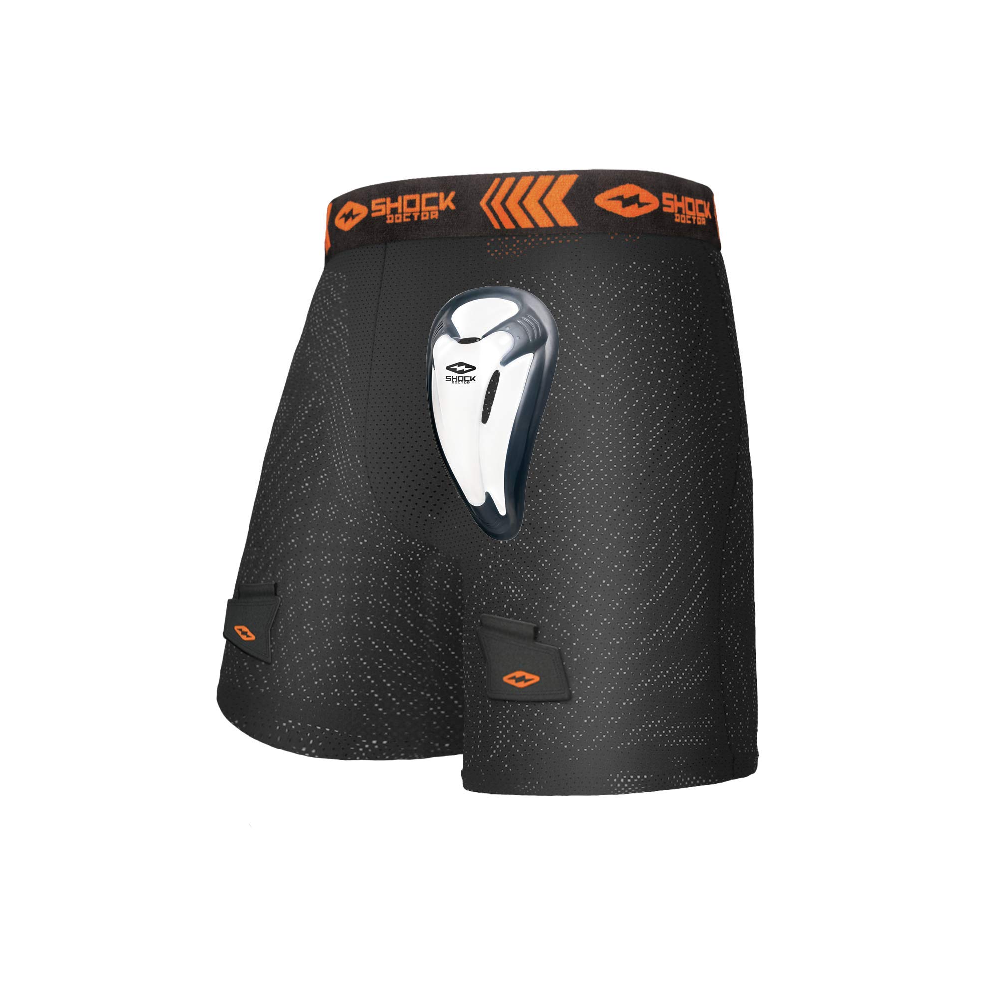 Shock Doctor Men's & Youth Loose Hockey Shorts with BioFlex Cup Supporter - Comfortable & Protective Hockey Gear for Games & Practice