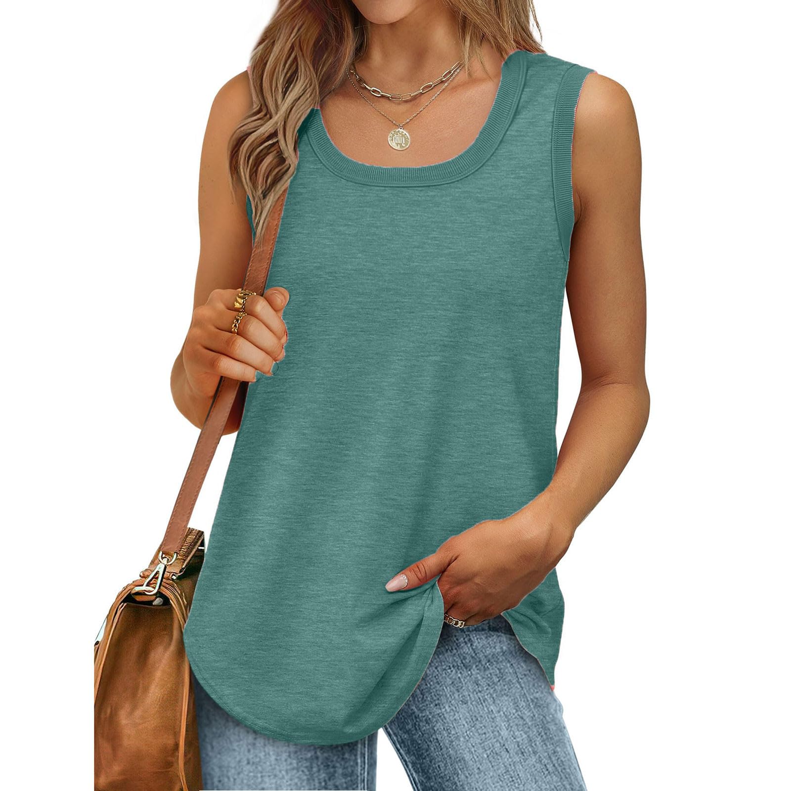 Women's Dressy Casual Tank Tops - Loose Fit Crew Neck Sleeveless Summer Tunic T-Shirts 2025 | Perfect for Beach, Vacation & Everyday Wear