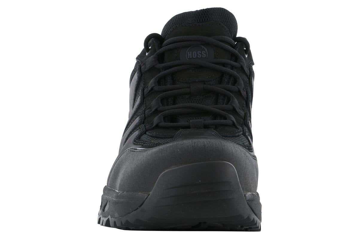 Hoss Eric Lo Aluminum Safety Toe Work Boots - Black Steel Toe Shoes for Men - Durable & Comfortable for Construction, Warehouse & Industrial Work