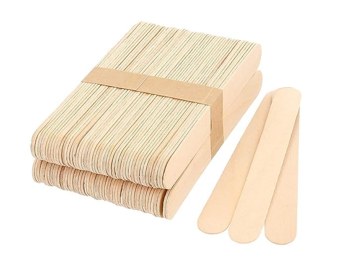 VEDETIC 100 Count Disposable Wooden Wax Spatulas - Wooden Sticks for Waxing, DIY Crafts, and Art Projects - Perfect for Salon, Home, and Professional Use