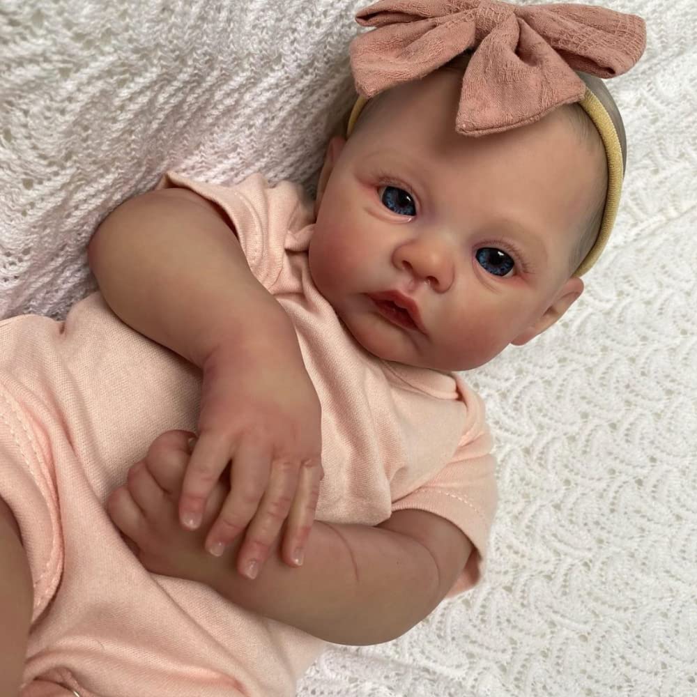 Lifelike Reborn Baby Doll 19 Inch - Soft Body Realistic Newborn Baby Doll with Blue Eyes - Best Birthday Gift for Girls & Kids Age 3+ - Perfect for Role Play, Pretend Play, and Collectors