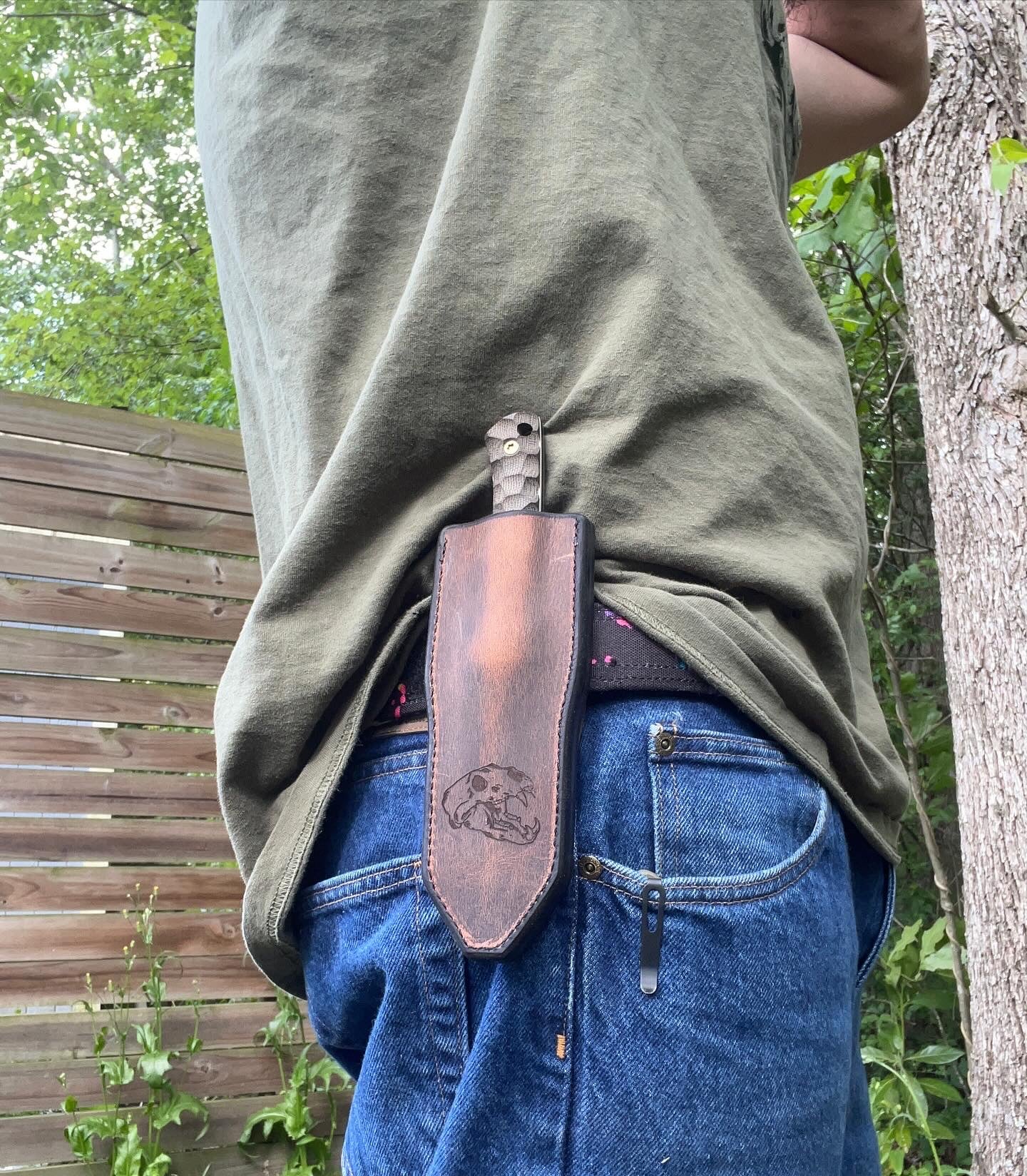 Tactical MOLLE-Compatible Leather Sheath for Knives & Tools | Durable & Secure | Perfect for Outdoor, Hunting, and EDC Gear Organization