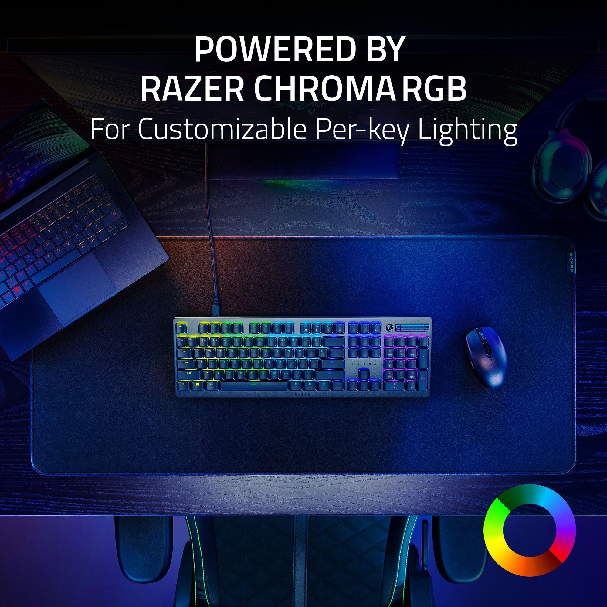 Razer DeathStalker V2 Pro Gaming Keyboard - Low Profile Linear Red Optical Switches - Ultra Durable Coated Keycaps - Aluminum Top Plate - Multi Function Roller & Media Buttons (Renewed) | Perfect for Competitive Gaming, Streaming & Office Work