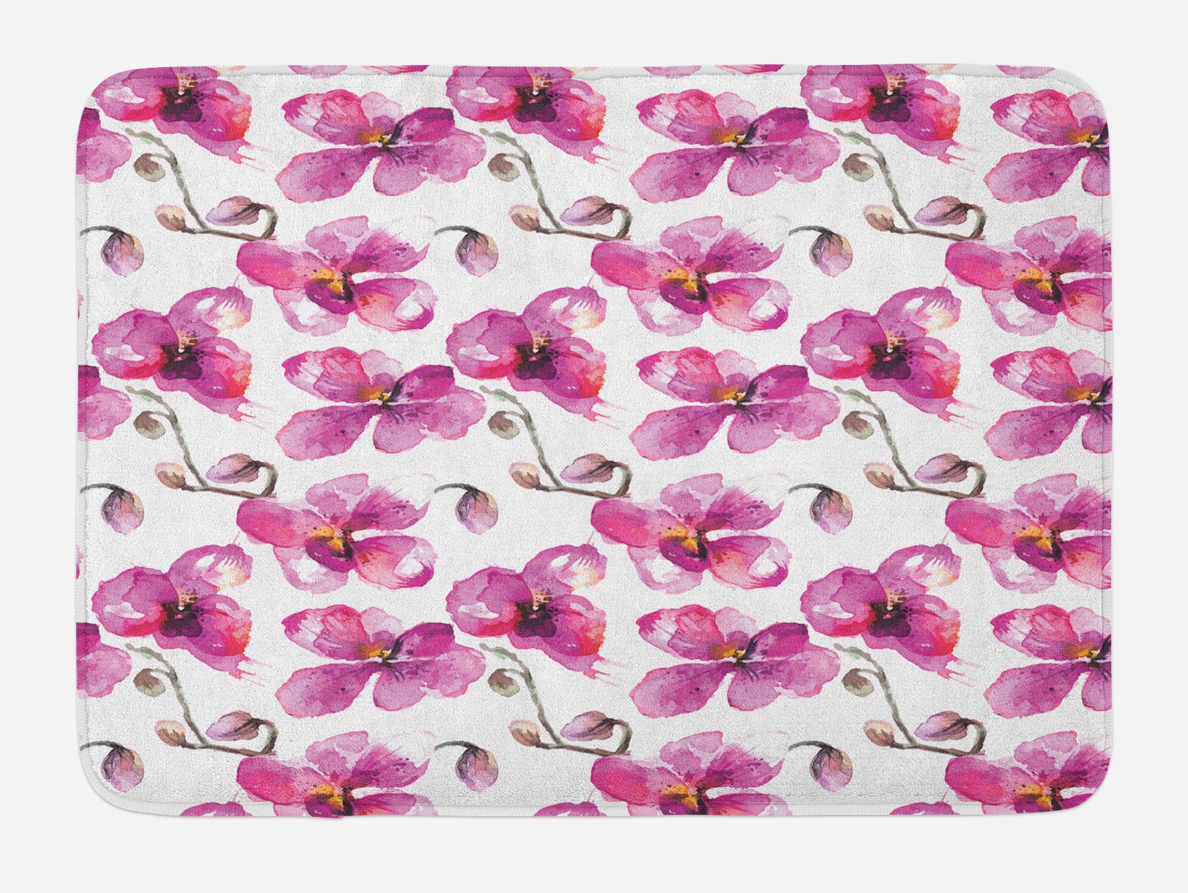 Ambesonne Non-Slip Watercolor Orchid Bath Mat - 30.2
