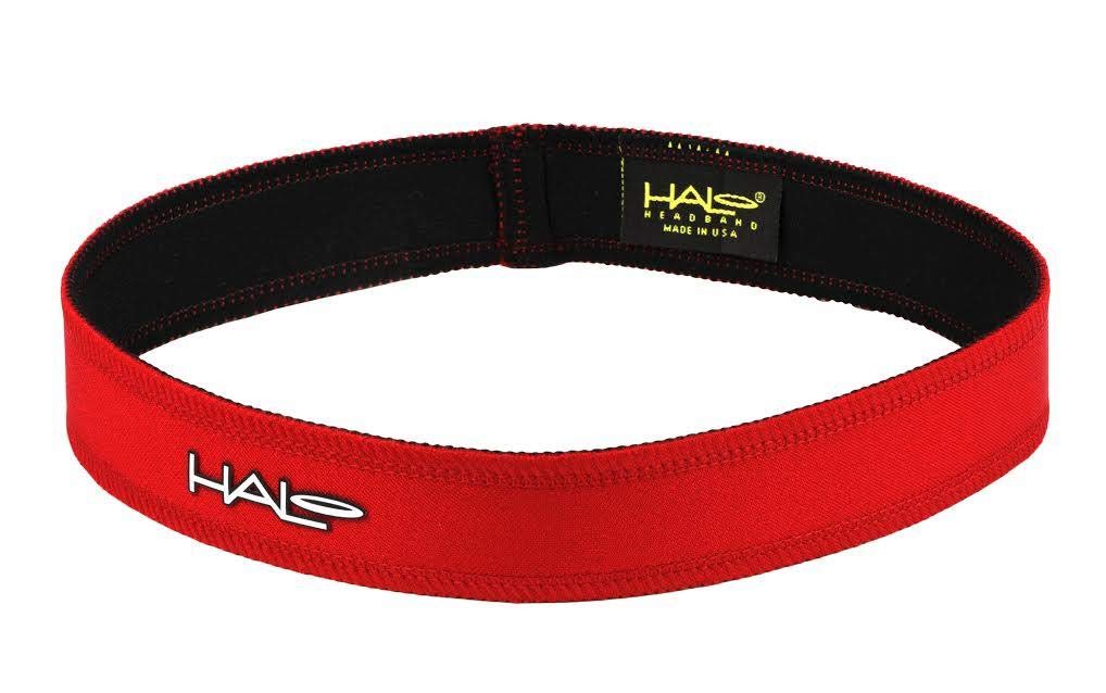 Halo Headbands for Women & Men - Slim 1 Inch Sweatband for Running, Workout, Yoga & Sports - Breathable & Non-Slip Red Headband - Perfect for Gym, Tennis & Active Lifestyle