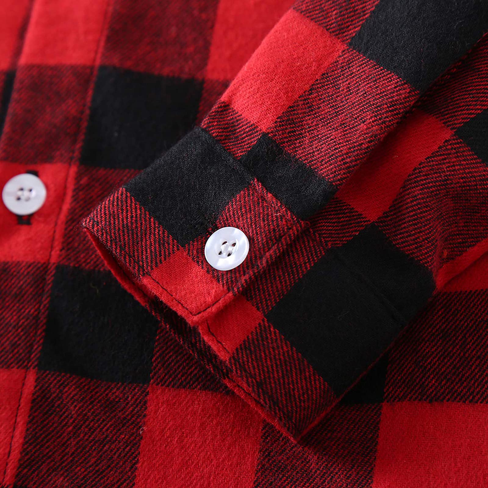 Boys & Girls Plaid Flannel Shirt Long Sleeve Button Down Dress Shirt for Kids 2T-8T - Perfect for School, Family Photos & Fall Outfits