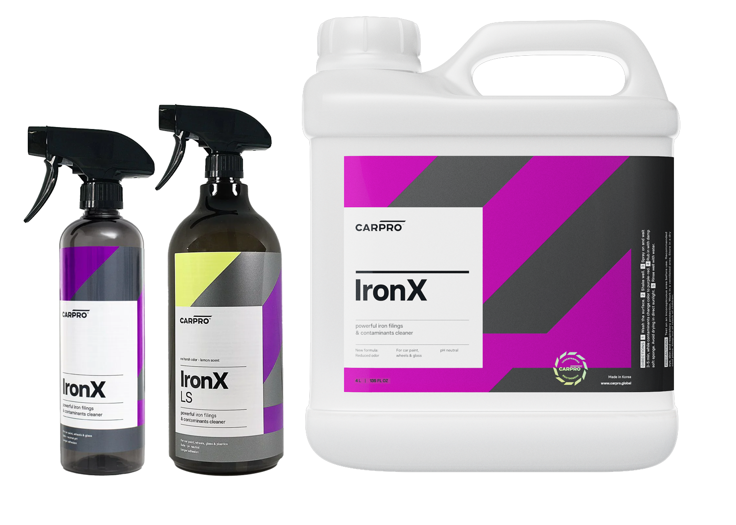 CarPro Iron X Iron Remover & Wheel Cleaner - Standard or Lemon Scent - Safe for All Car Surfaces - Perfect for Detailing, Brake Dust Removal & Paint Decontamination
