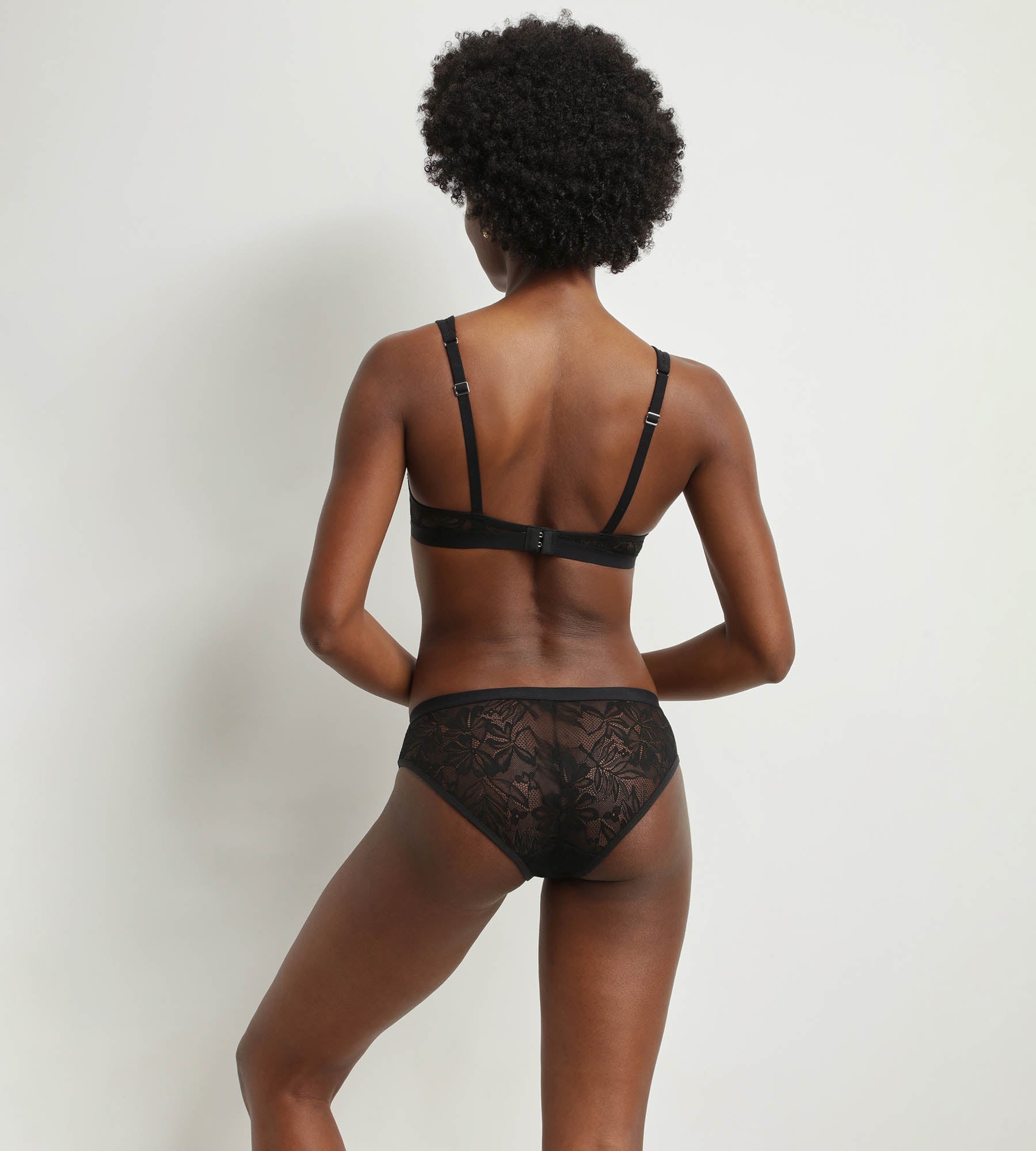 Lace Black Leaf Print Scarf Bralette by Dim - Perfect for Layering, Date Nights & Boho Fashion