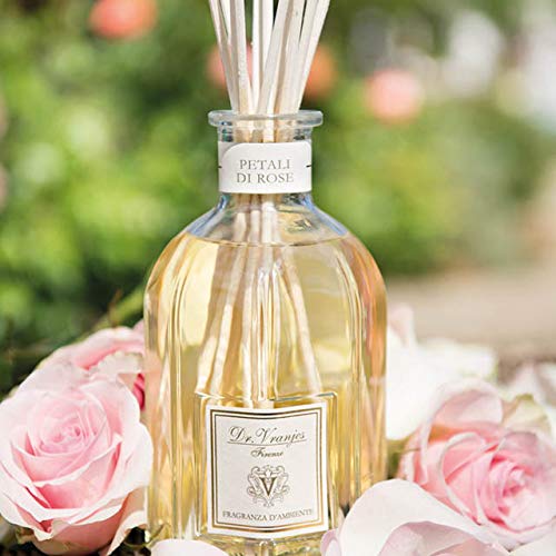 Dr. Vranjes Petali di Rose Scented Reed Diffuser - 500ml Luxury Home Fragrance for Living Room, Bedroom & Office Decor