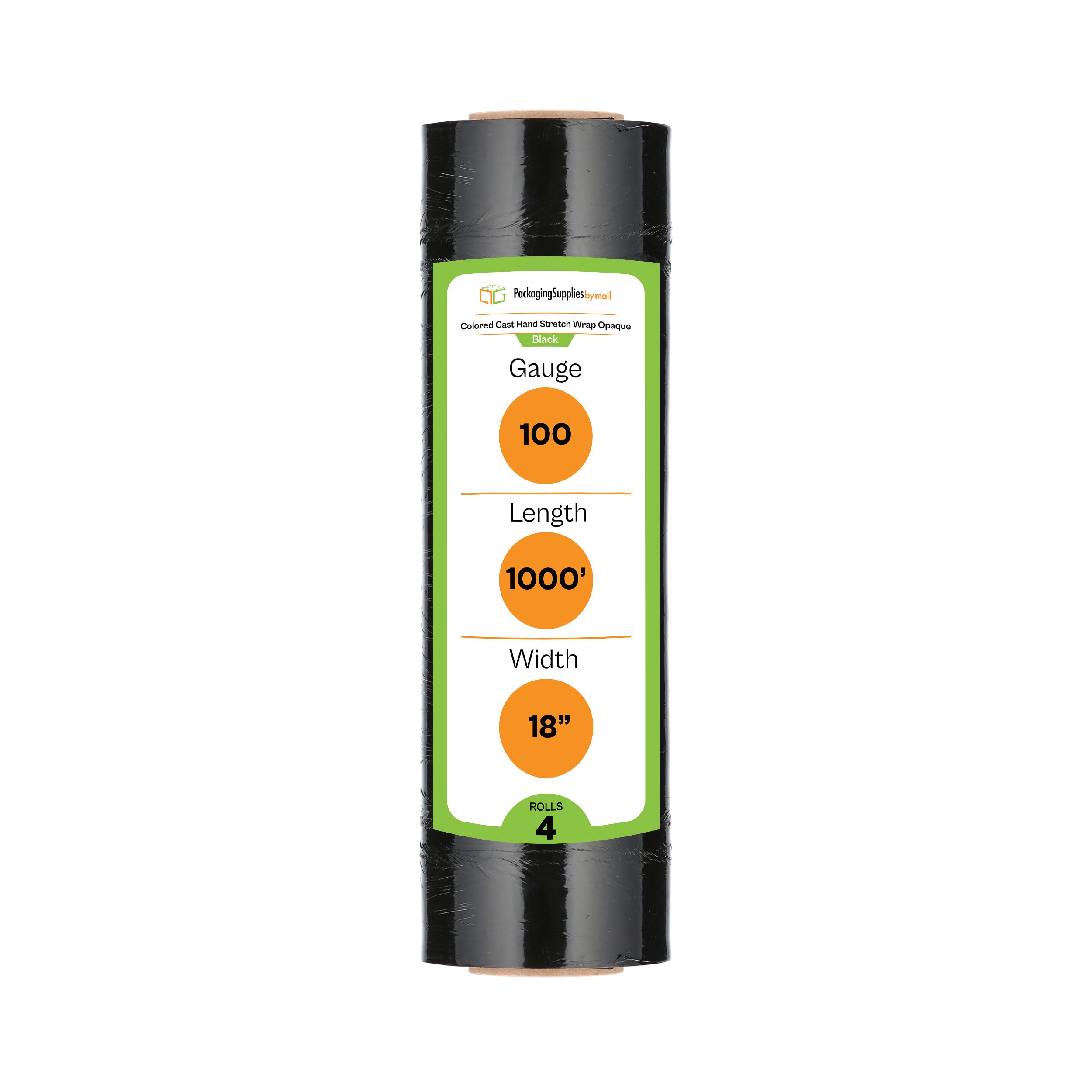 Premium PSBM Black Stretch Wrap Film - 4 Pack (18