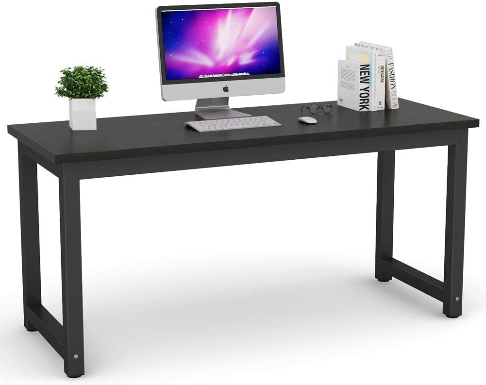 Tribesigns 63 Inch Modern Computer Desk - Large Office Desk with Black Metal Frame, Sturdy Writing Table for Home Office & Study | Perfect for Remote Work, Gaming & Workspace Setup