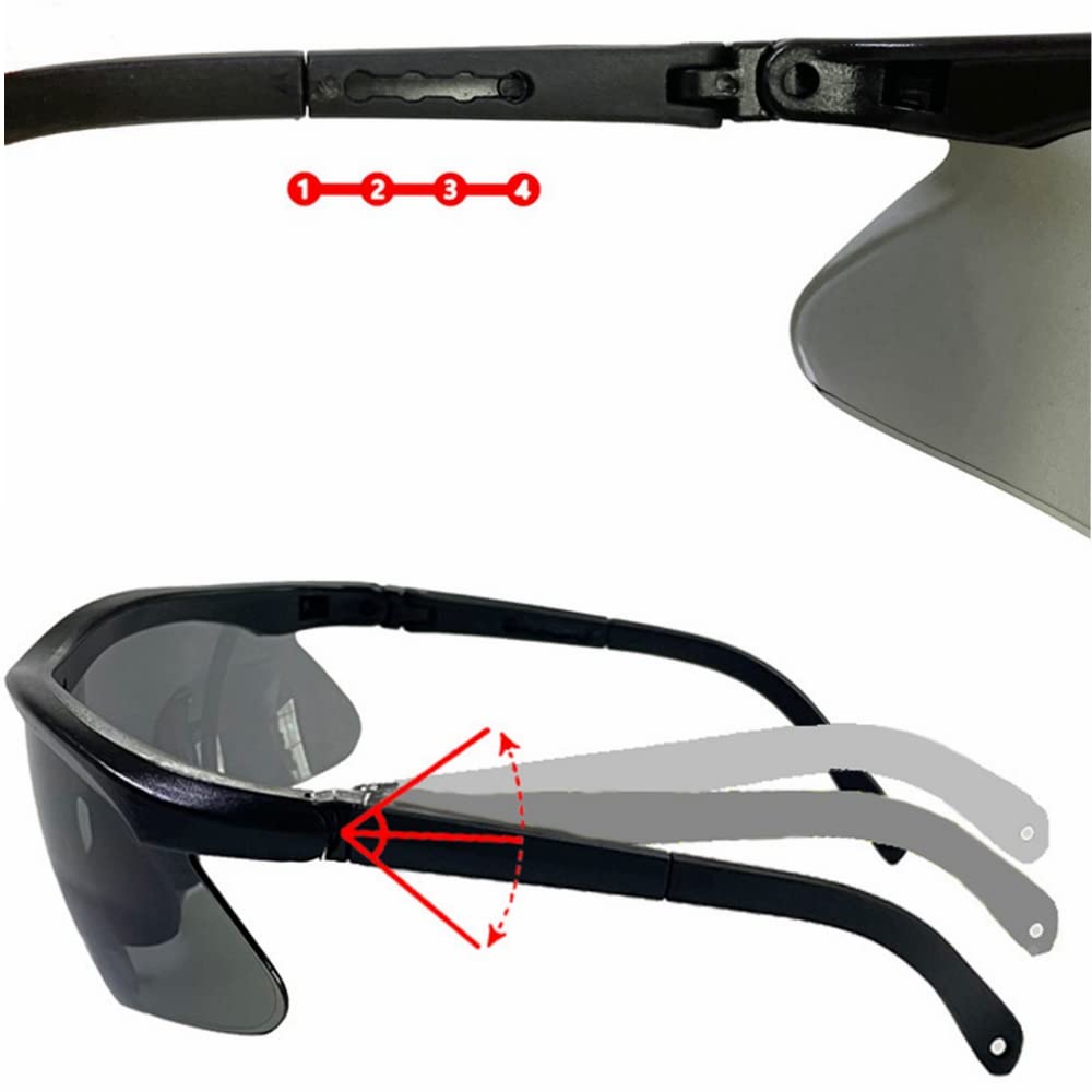 Tactical Shooting Glasses with Telescopic & Rotating Goggles - UV400 Protective Lenses (4 Pack) for Outdoor Sports, Hunting & Airsoft - Anti-Fog, Anti-Scratch & Impact Resistant