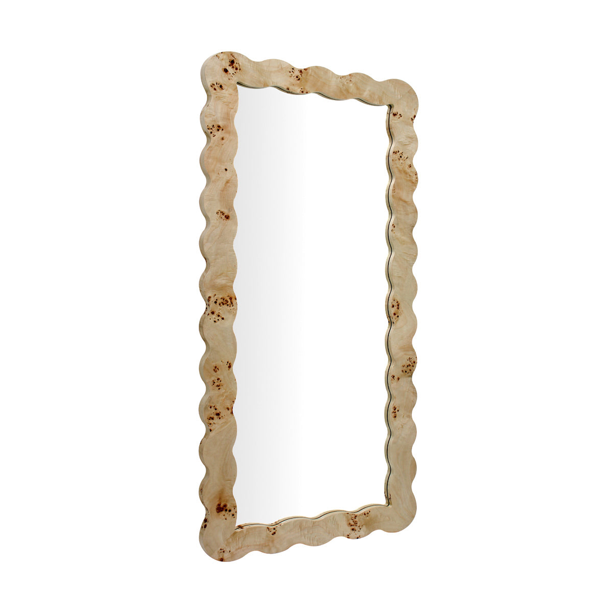 Carmella Burlwood Full Length Floor Mirror - Elegant Wood Grain Design for Bedroom, Living Room & Entryway Decor