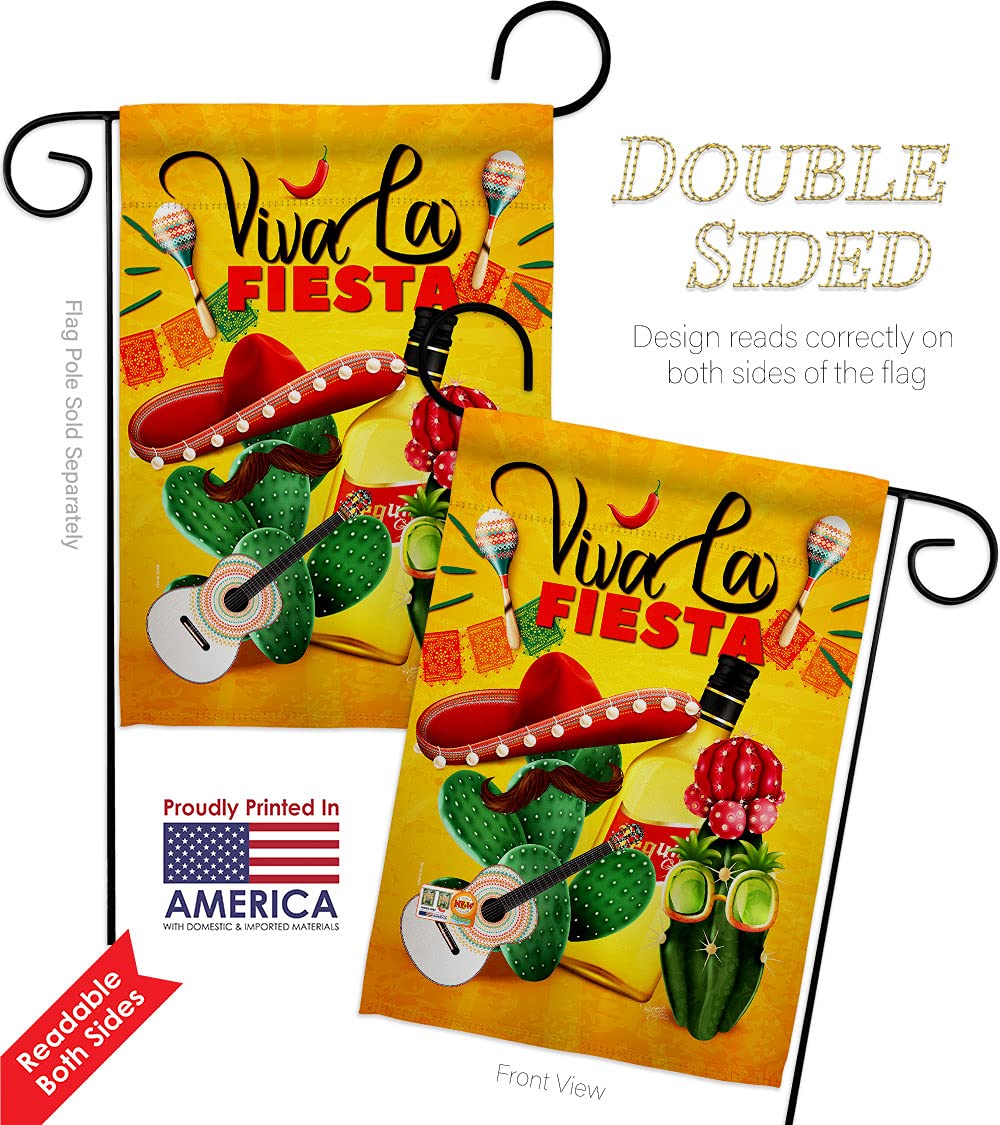 Fiesta Fun Garden Flag Set - Double-Sided Yard Decor for Parties & Celebrations