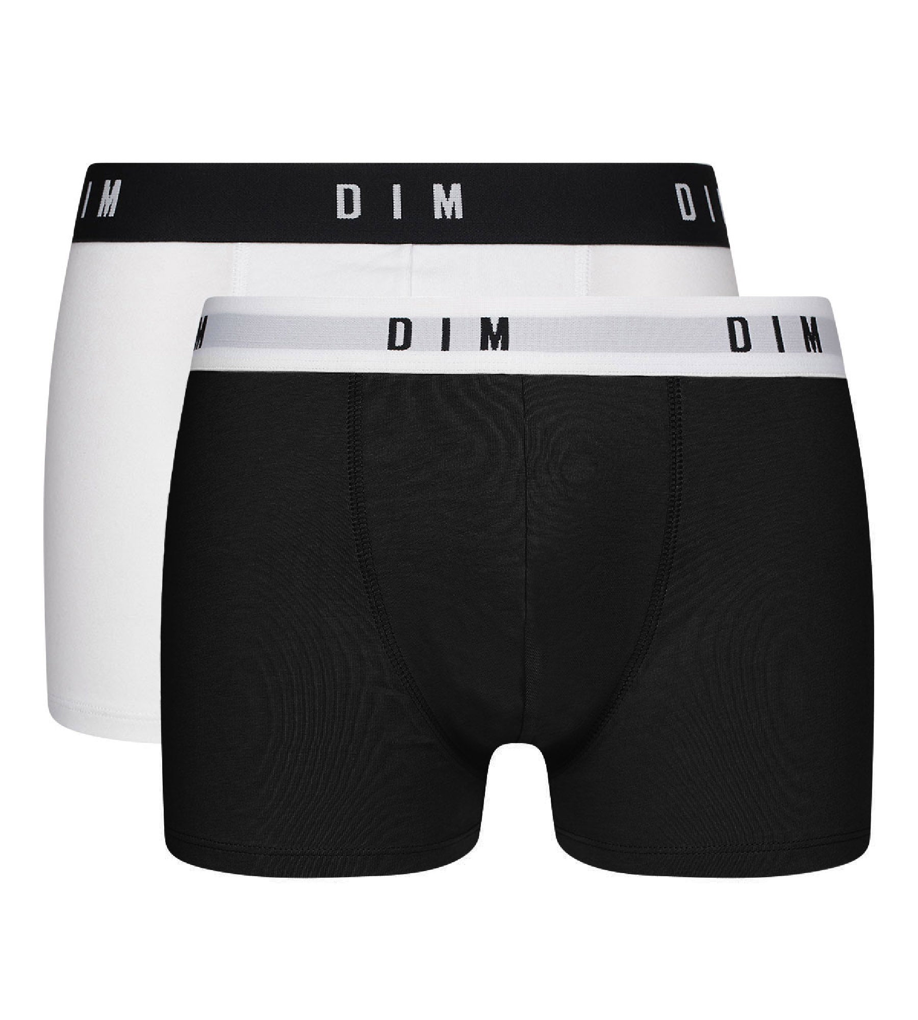 2 Pack Men's Cotton Stretch Boxer Briefs with Retro Waistband - Black - Dim Originals - Comfortable Underwear for Daily Wear & Active Lifestyle