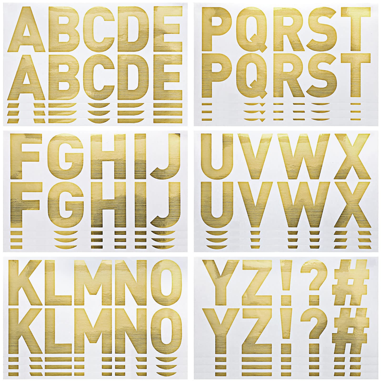Chinco 232-Piece Large Bulletin Board Letter Stickers Set - 24 Sheets with 2.5 Inch Self-Adhesive Alphabet, Numbers & Labels in Gold - Perfect for Classroom Decor, Teacher Supplies & DIY School Projects