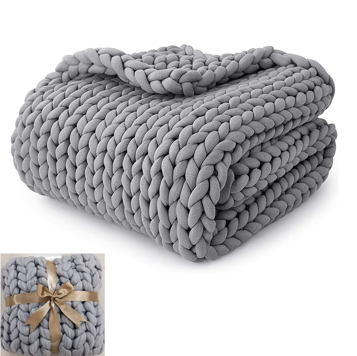 Handmade Chunky Knit Weighted Blanket 60