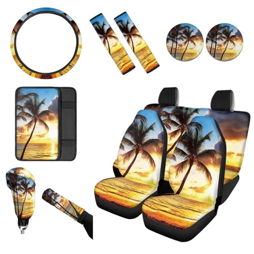 Hawaiian Beach Palm Tree Gold Blue